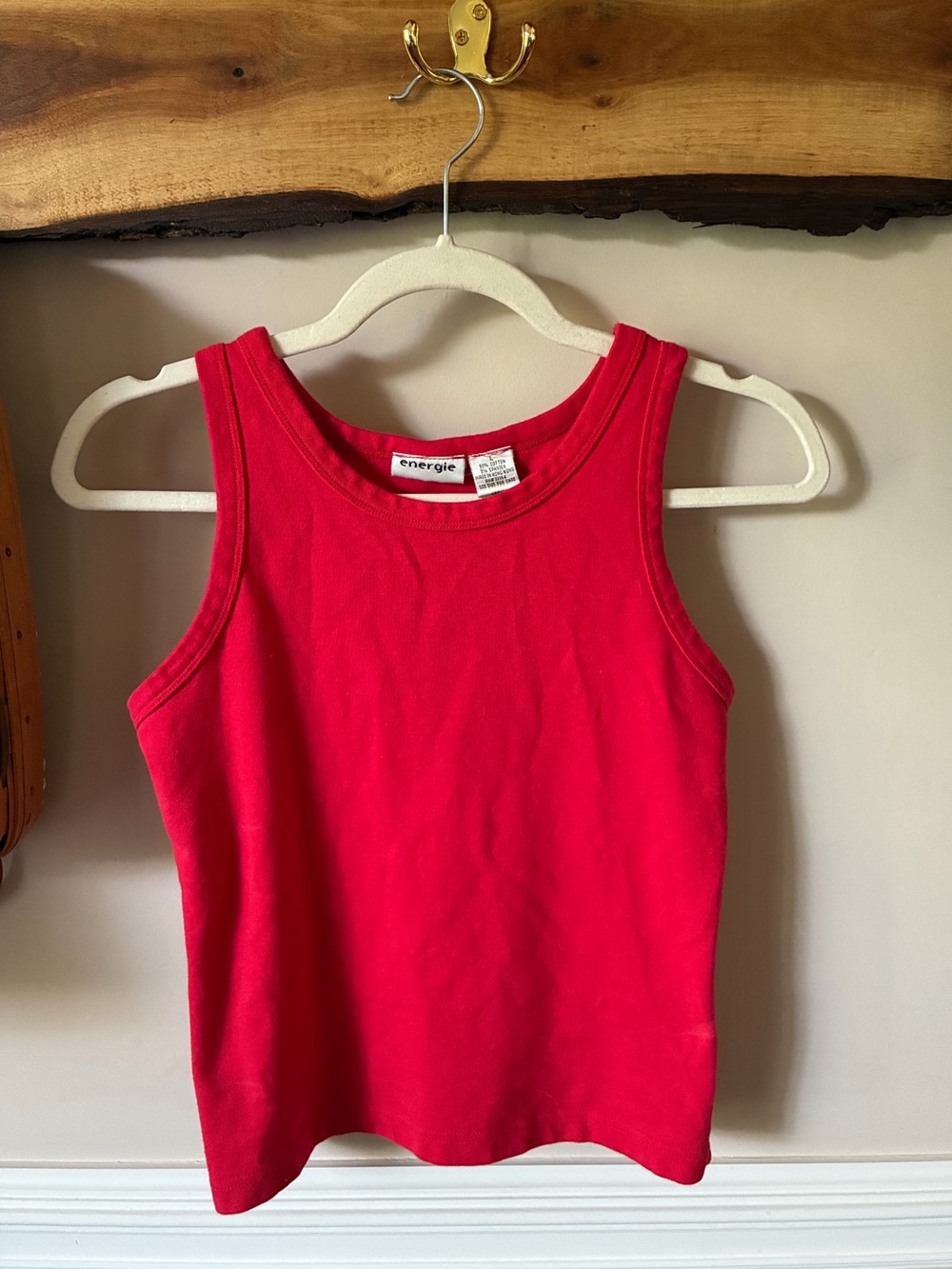 Energie One Step Up Red Tank Top 90s Y2K Vintage size L, fits modern S/M